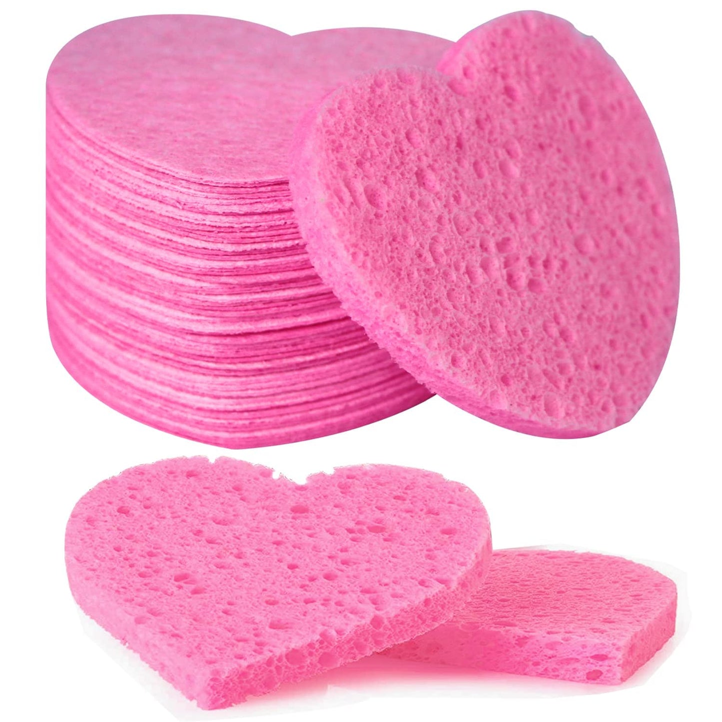 Facial Sponges Compressed, 100% Natural Cellulose Face Sponge Professional Cosmetic Spa Sponges for Face Cleansing 50pcs