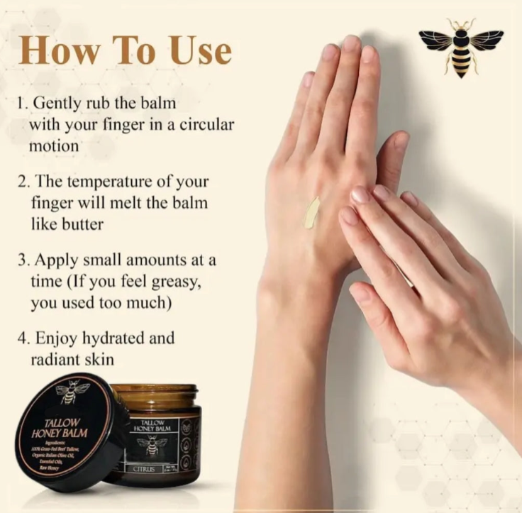 š„Last Day Promotion - 49% off- Organic Grass-Fed Beef Tallow Balm with Raw Honey