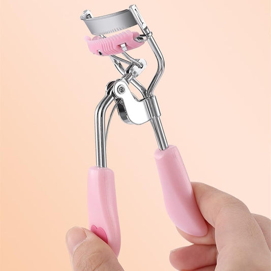 🔥Stainless Steel Eyelash Curler with Built-in Comb Pinch Pain-Free with 5 Silicone Refill Pads