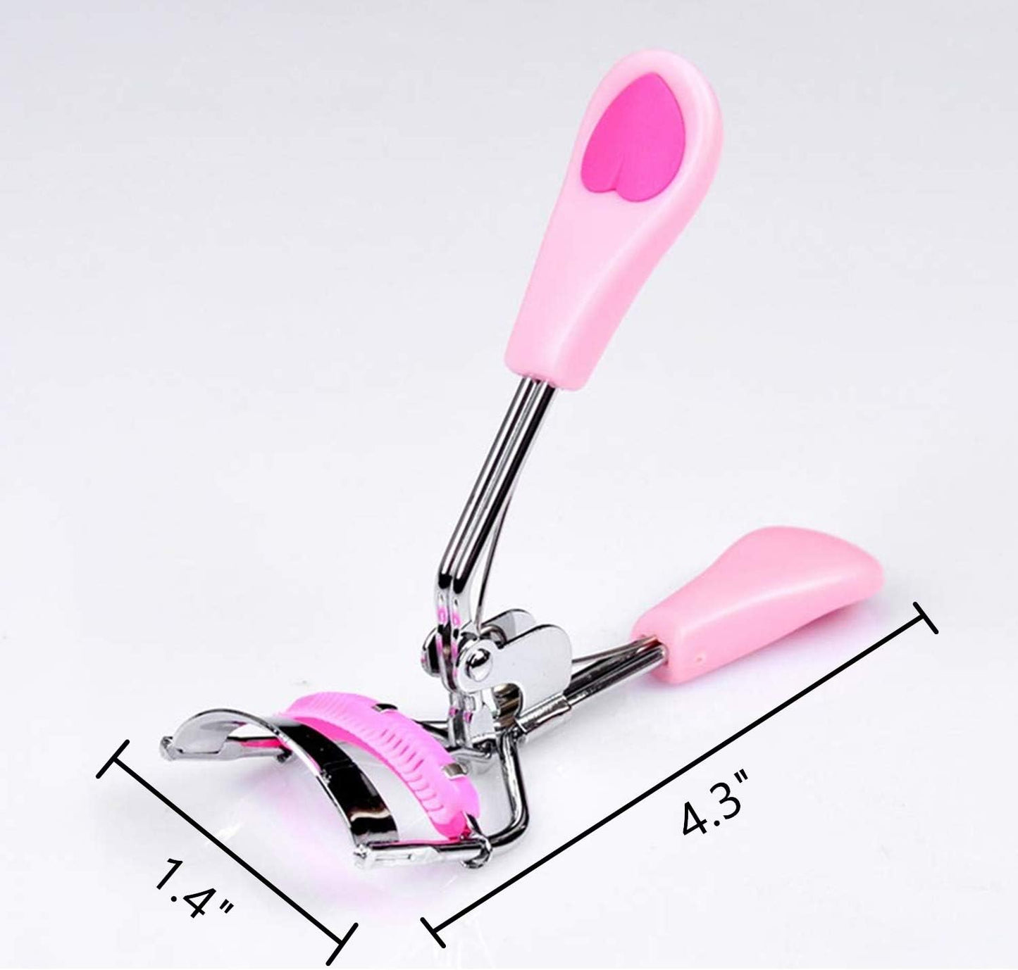 🔥Stainless Steel Eyelash Curler with Built-in Comb Pinch Pain-Free with 5 Silicone Refill Pads