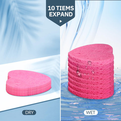Facial Sponges Compressed, 100% Natural Cellulose Face Sponge Professional Cosmetic Spa Sponges for Face Cleansing 50pcs