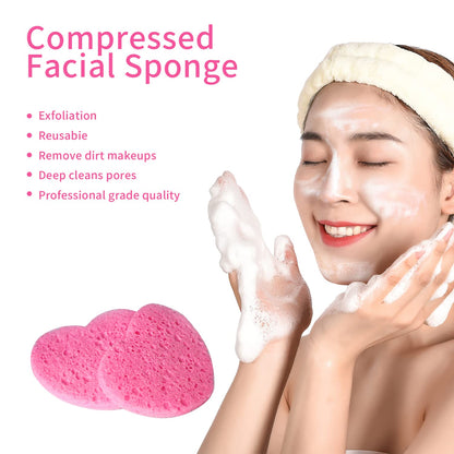 Facial Sponges Compressed, 100% Natural Cellulose Face Sponge Professional Cosmetic Spa Sponges for Face Cleansing 50pcs